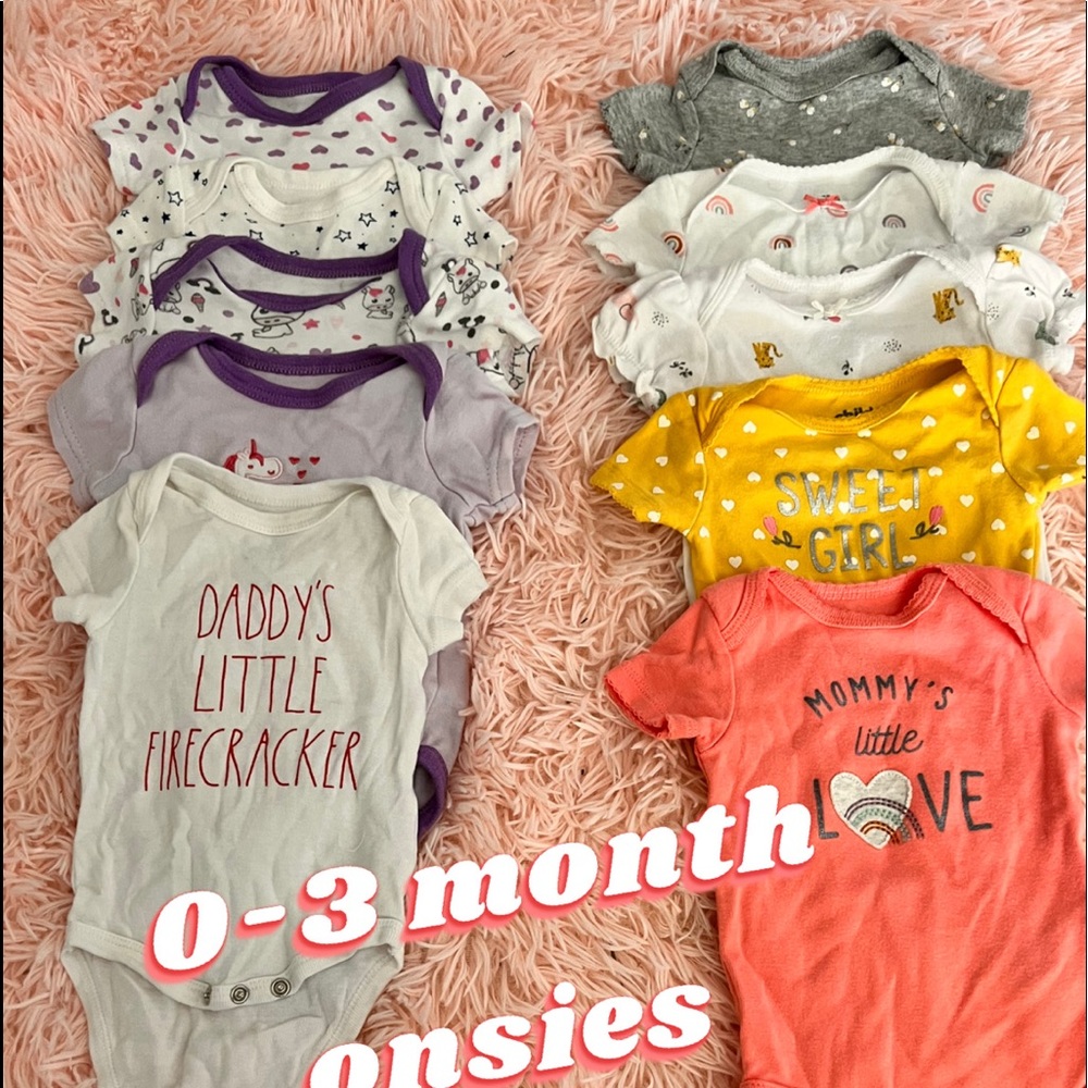 0-3 month onsies! :: $2 dollars each :: $18 for all